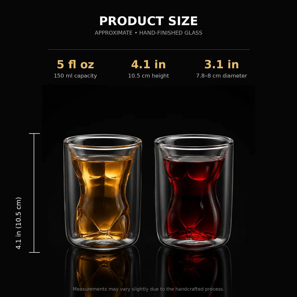 Sculpted Body Double-Wall Glass Cup