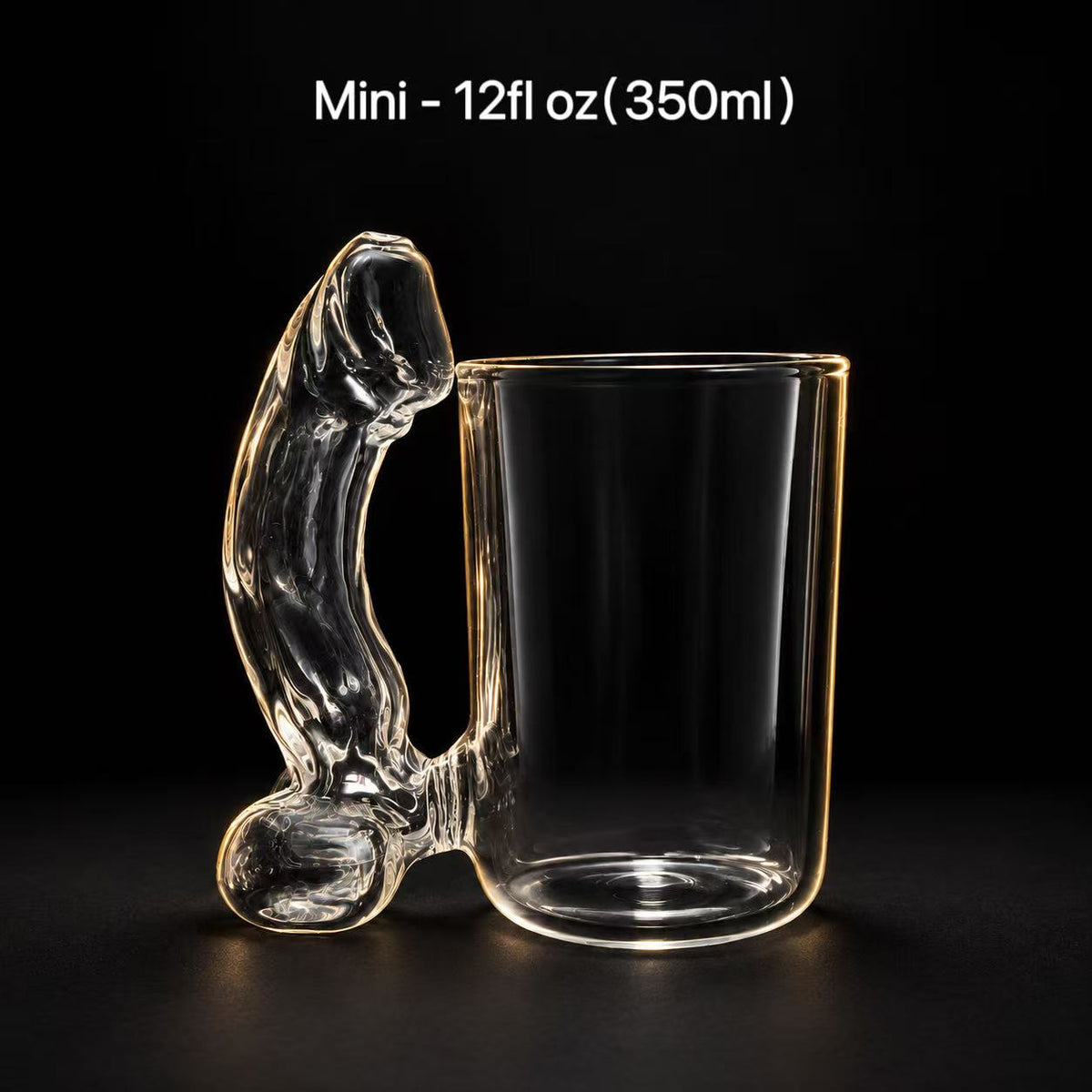 Mini 12 oz handmade borosilicate glass mug