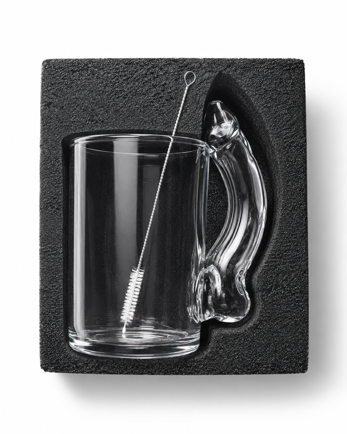 Handblown glass mug by DETKRONIX - unique design