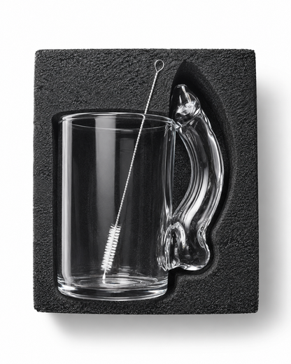 Handblown glass mug by DETKRONIX - unique design