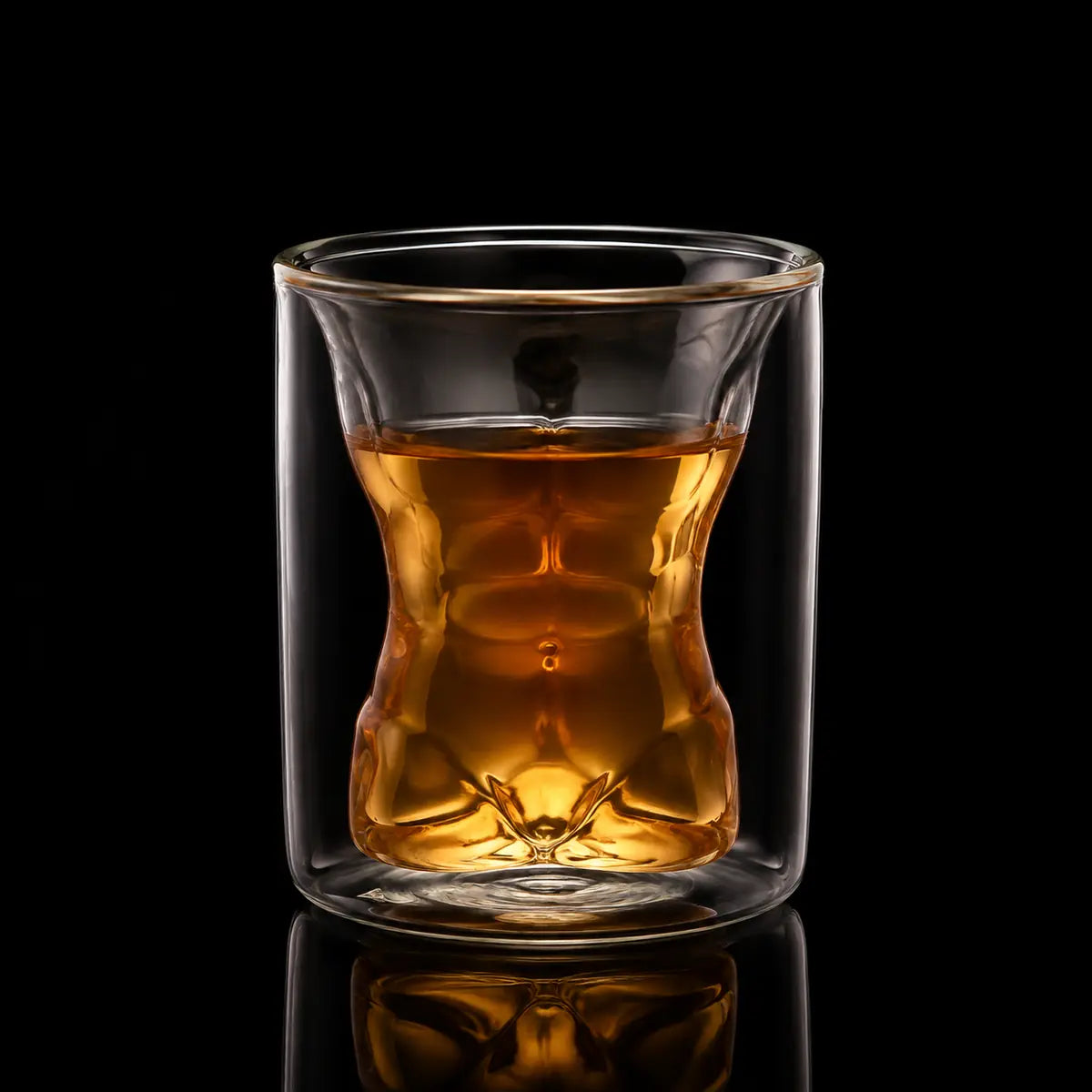 Sculpted Body Double-Wall Glass Cup